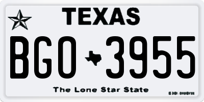 TX license plate BGO3955