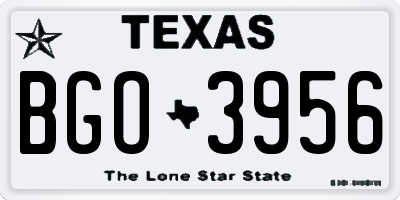 TX license plate BGO3956