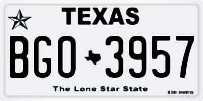 TX license plate BGO3957