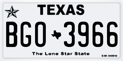 TX license plate BGO3966