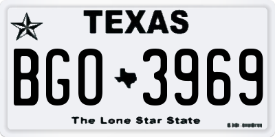 TX license plate BGO3969