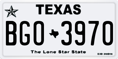 TX license plate BGO3970