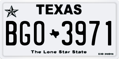 TX license plate BGO3971