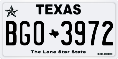 TX license plate BGO3972