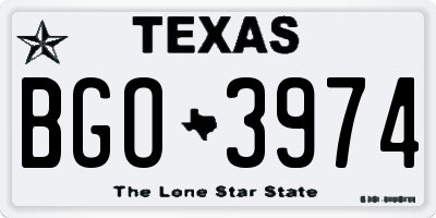 TX license plate BGO3974