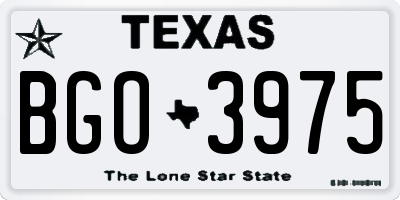 TX license plate BGO3975