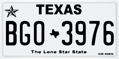 TX license plate BGO3976