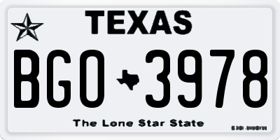 TX license plate BGO3978