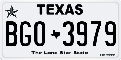 TX license plate BGO3979