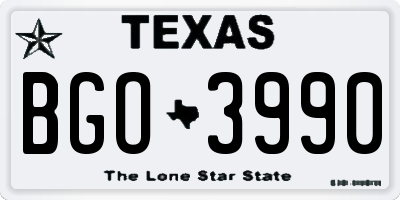 TX license plate BGO3990