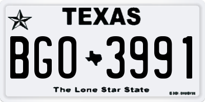 TX license plate BGO3991