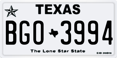 TX license plate BGO3994