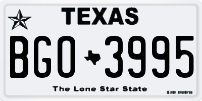 TX license plate BGO3995