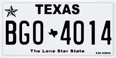 TX license plate BGO4014