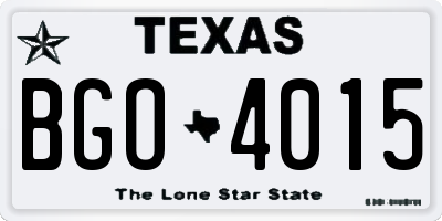 TX license plate BGO4015