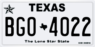 TX license plate BGO4022