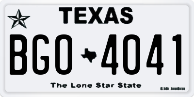 TX license plate BGO4041