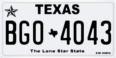 TX license plate BGO4043