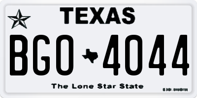 TX license plate BGO4044
