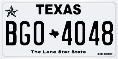 TX license plate BGO4048