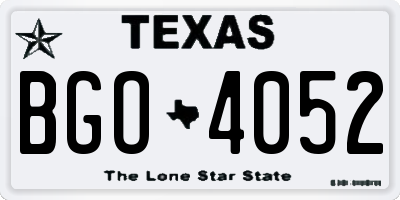 TX license plate BGO4052