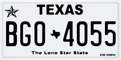 TX license plate BGO4055
