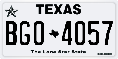 TX license plate BGO4057