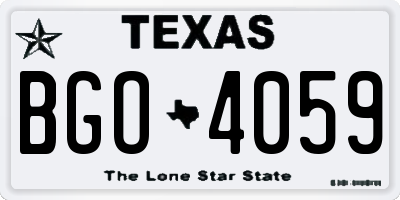 TX license plate BGO4059