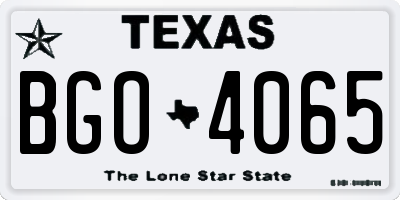 TX license plate BGO4065