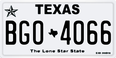 TX license plate BGO4066