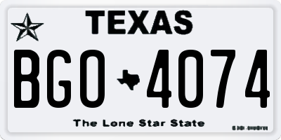 TX license plate BGO4074