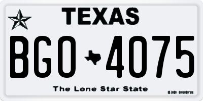 TX license plate BGO4075
