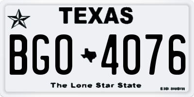 TX license plate BGO4076