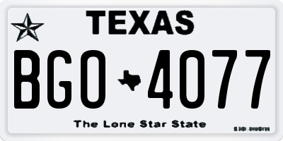 TX license plate BGO4077