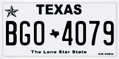 TX license plate BGO4079