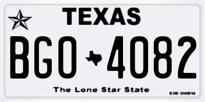 TX license plate BGO4082
