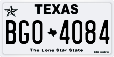 TX license plate BGO4084