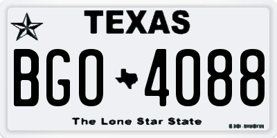TX license plate BGO4088