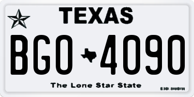 TX license plate BGO4090