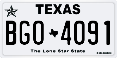 TX license plate BGO4091