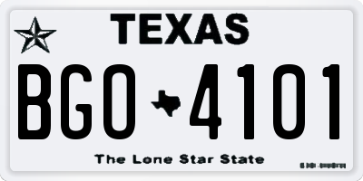 TX license plate BGO4101