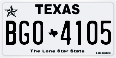 TX license plate BGO4105