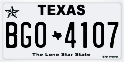 TX license plate BGO4107
