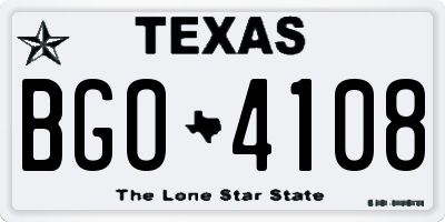 TX license plate BGO4108