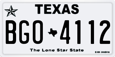 TX license plate BGO4112