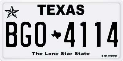 TX license plate BGO4114