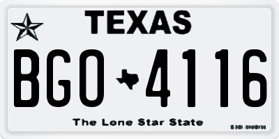 TX license plate BGO4116