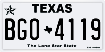 TX license plate BGO4119
