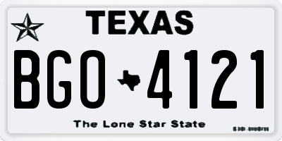 TX license plate BGO4121