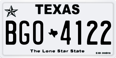 TX license plate BGO4122